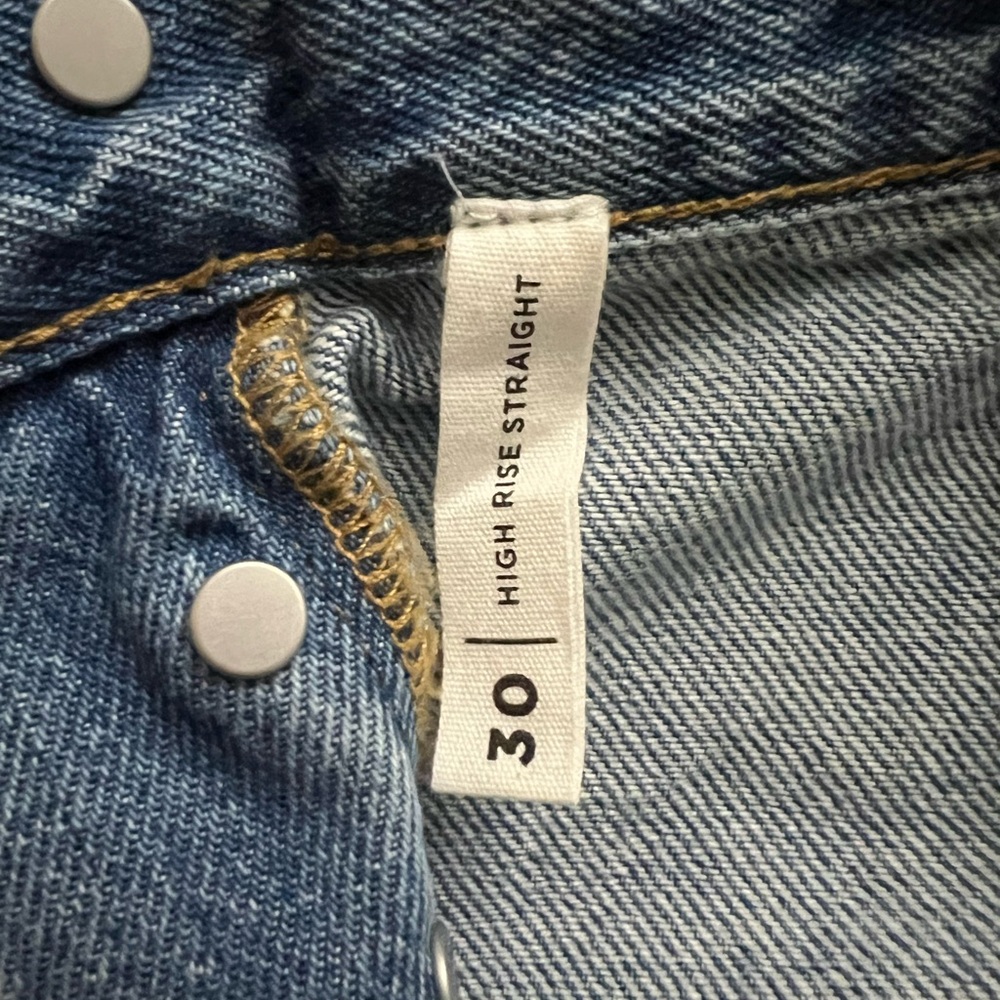 PacSun Women’s High Rise Straight Jeans Medium Wash Size 30 - Picture 6 of 7